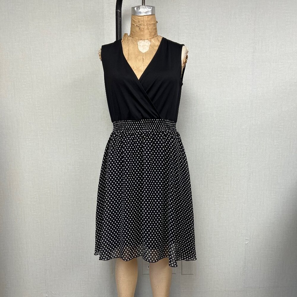 EUC Sleeveless Polkadot Chiffon Skirt Signature Collection Dress Medium 8/10